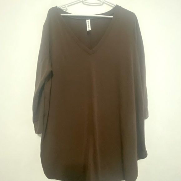 Zenana Outfitters Tops - Zenana Premium XL Rich Brown Tunic Long Sleeve Top